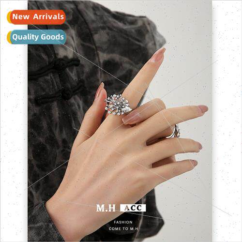 Korea small pearl firework ring women do not lose color nich