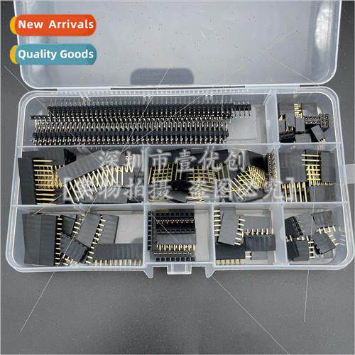 112pcs Male Female Pin Box Set 2.54mm ngle Double Row Female