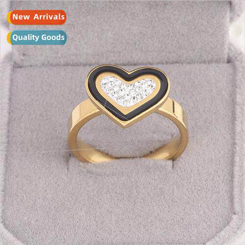 Fashion heart-shaped ring love diamond small peach heart rin
