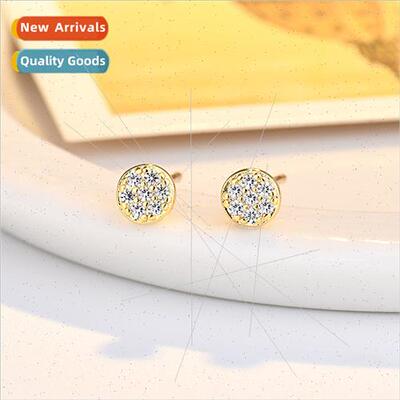 Fashion simple compact round earrings female s925 silver nee