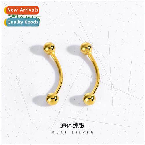 S925 silver plated Europe INS arc barbell eyebrow studs hund