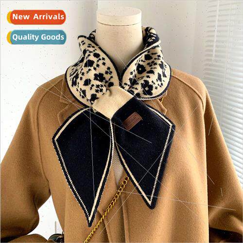 2021 Korea  new small flower pattern knted wool scarf fashio