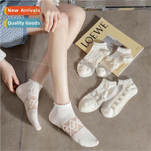 2022 summer new cotton short socks lace mesh kasi jk socks w