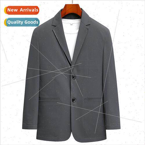 2023 Spring Autumn thin middle-aged elderly men striped su j