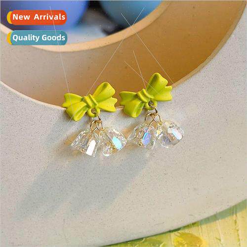 Green Bow Bell Earrings适用Summer Mori Girl Heart Ears