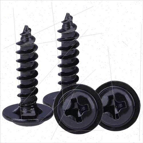 PWA iron black cross recessed round head tapping screws wh w