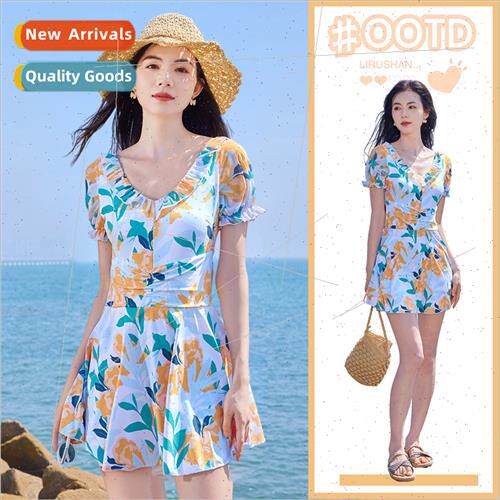 Ins  fairy swim skirt high waist thin plus size swimsu one-p