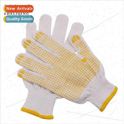 Non-slip dot glue dot plastic gloves yellow PVC dot bead glo