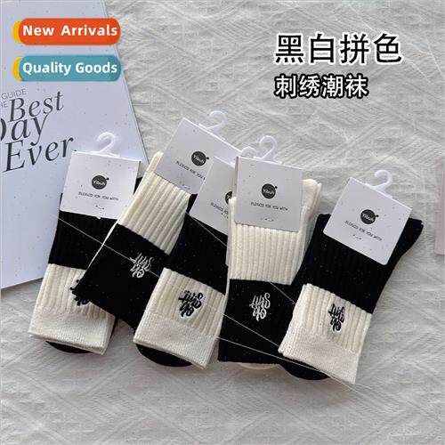 Mid-calf socks autumn winter ladies new black whe colorful f