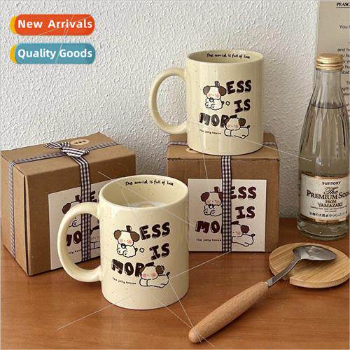 Cute cartoon milk tea dog ceramic cup large capacy household