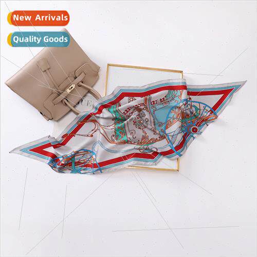 New printed twill silk small silk scarf Japan Korea retro wo