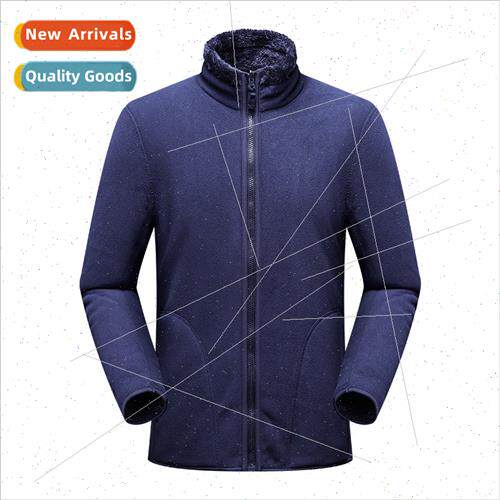 Standing collar shaking grain fleece fleece jacket couple wi