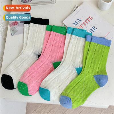 Socks female spring summer mesh thin breathable cotton socks