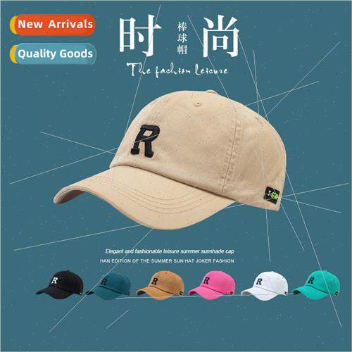 R letters embroidered baseball cap female spring summer soft