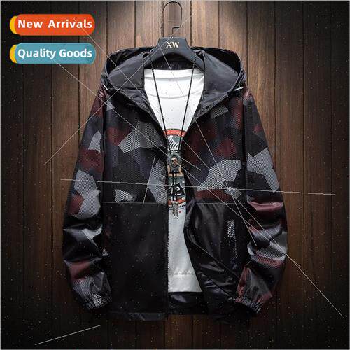 Spring Autumn Hooded Jacket Men Outdoor Sports Casual Double