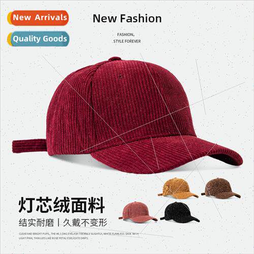 Corduroy solid color couple baseball cap men women students