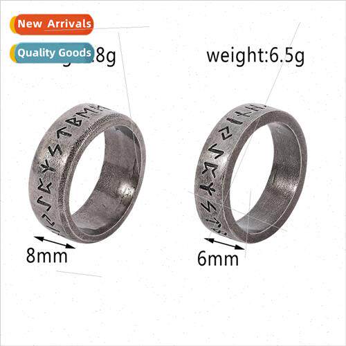 Custom . Made retro fashion tanium steel ring antique silver