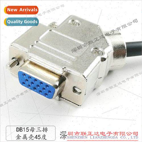Iron Shell VGA Female Assembly DB15 Triple Row Hole Slant Ou