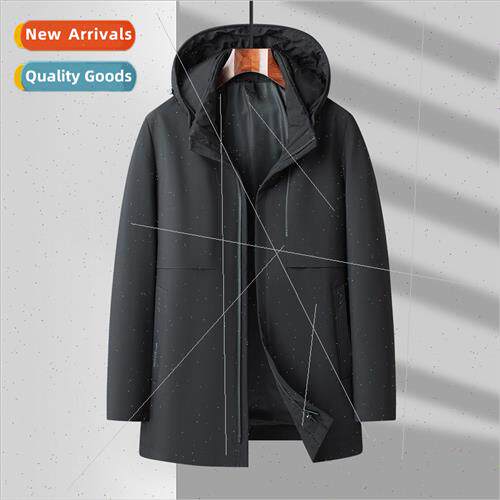 Men down jacket winter dads wear removable liner hooded thic