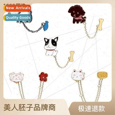 Japan cartoon brooch cute childish Teddy fighting dog cat bo