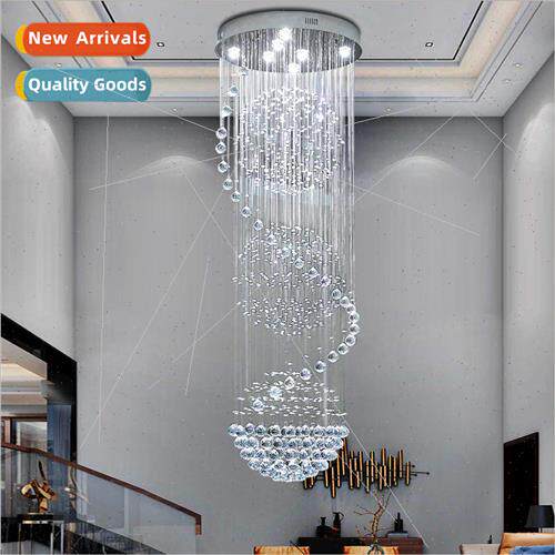 Compound staircase chandelier hotel lobby project long chand