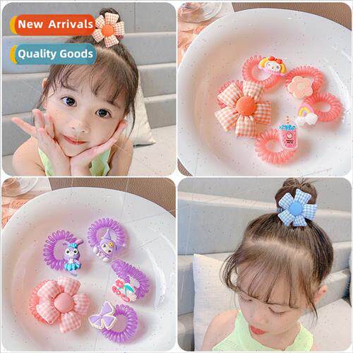Children -injurious hair phone line cute girls hair rope tie