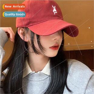female spring summer Burgundy soft cap embroidery baseball