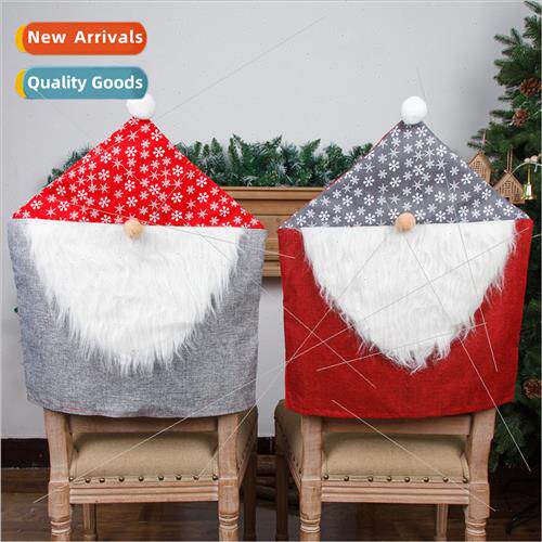 New Christmas chair cover burlap faceless old man decorative