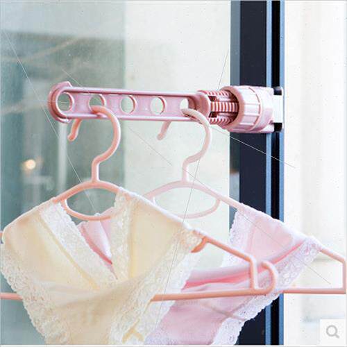 Indoor 5 holes plastic hanging clothes rack window sill hang