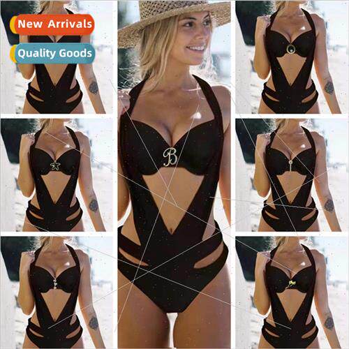 23 New Europe Sexy Womens One Piece Solid Color Hard Wrap Bi