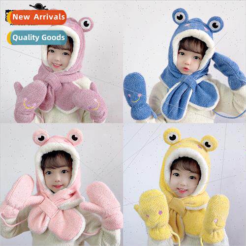 2102 Children frog hat winter scarf all-in-one cap cartoon c