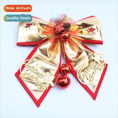 Large Gold Fabric Bow 32*36 Christmas Decoration Gold Shiny