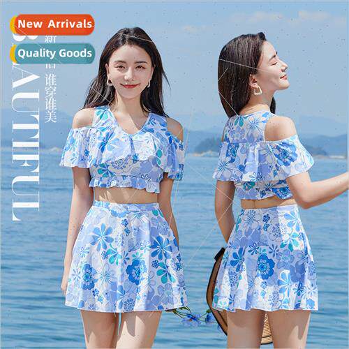 Summer new fresh womens swimsu swimsu one-piece high waist a