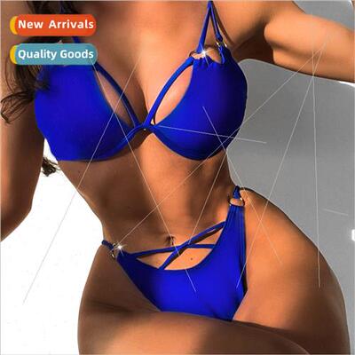 Womens steel brace solid color separates swimsu sexy bikini