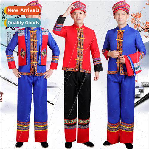 Guangxi Zhuang Dance Permance Costume Mens Adult Minory Miao