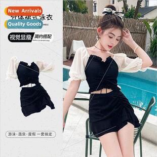 summer spl gathered swimsu two chest female small Baiya thin