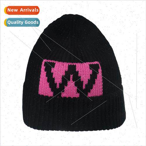 2021 autumn winter new W letters wool cap warm students set