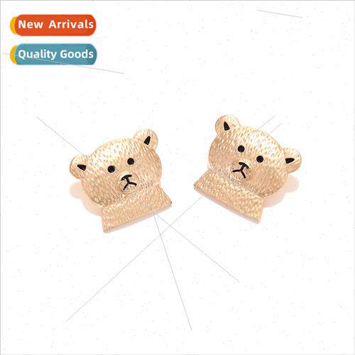 personaly simple alloy oil drop bear earrings cute niche car