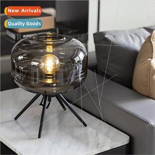 Scandinavian minimalist industrial glass living room table l