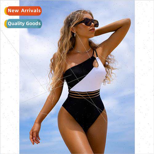 2024 New One-piece Swimsu Patchwork Europe Swimwear Women