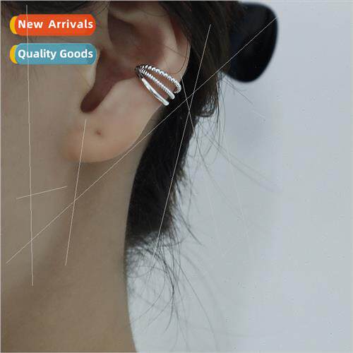 Geometric triple ear clips dark punk cool handsome C-shaped