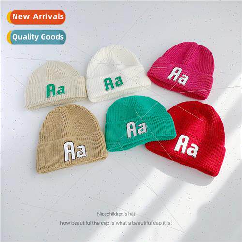 Letter wool cap female 2022 fall new ear protection hat fall
