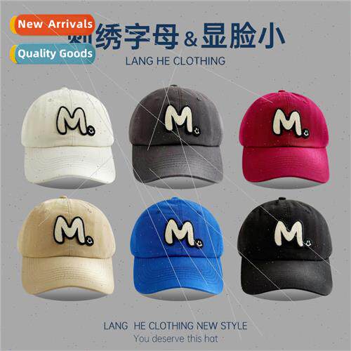 M letters smiley face baseball cap female washed soft top Ko