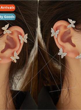 Korea super flash diamond butterfly ear hanging whout ear ho