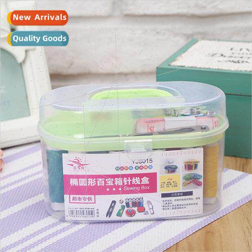Oval Treasure Chest Needle Thread Box Set Multifunctional Po