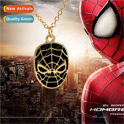 final battle mask series Spider-Man logo men necklace pendan