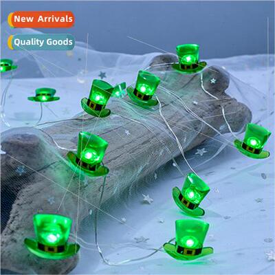 New St. Patrick Irish Holiday Green Hat 8 Function Battery B