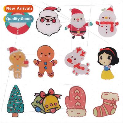 cartoon cute acrylic resin badge Christmas e snowman pin kin