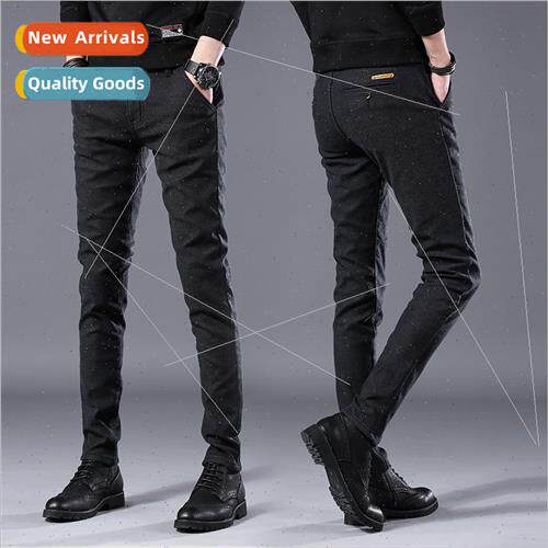 Casual pants men fall spring new youth Slim small feet strai