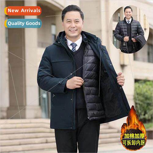 Remove liner dad winter cotton jacket middle-aged men cotton